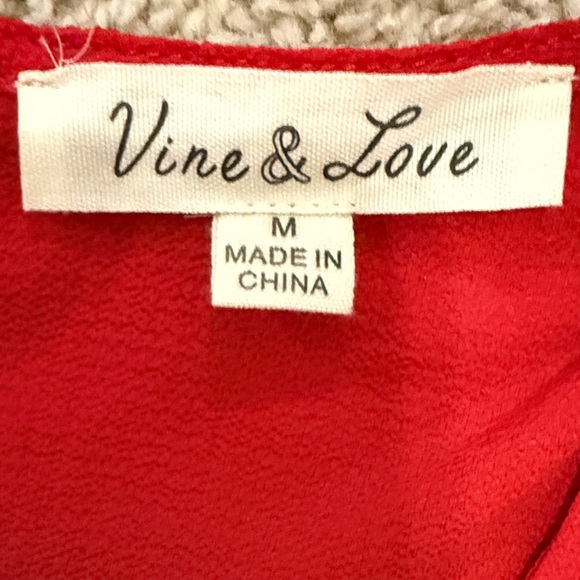Vine & Love Red Sequin Sleeve Blouse - Picture 3 of 3